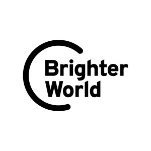 The new Brighter World logo set in black on a white background.