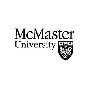 An image featuring the McMaster logo on a transparent background. The text is set in black, and the shield is set in black and white. 