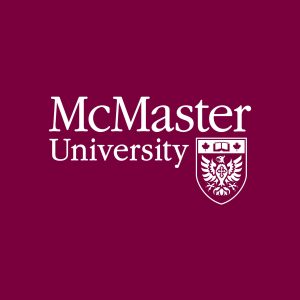 An image featuring the McMaster logo on a maroon background. The text and shield are set in white.