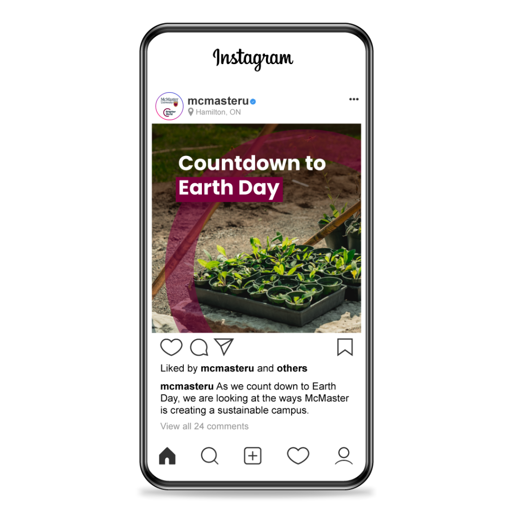 A mockup of an Instagram post on an iPhone.