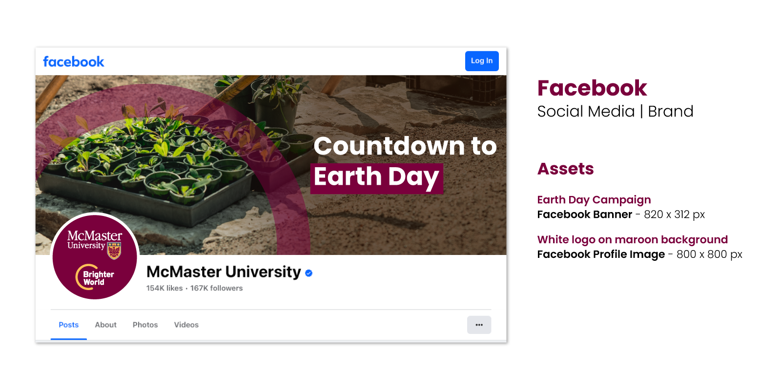 A diagram showing a Countdown to Earth Day banner on Facebook. 