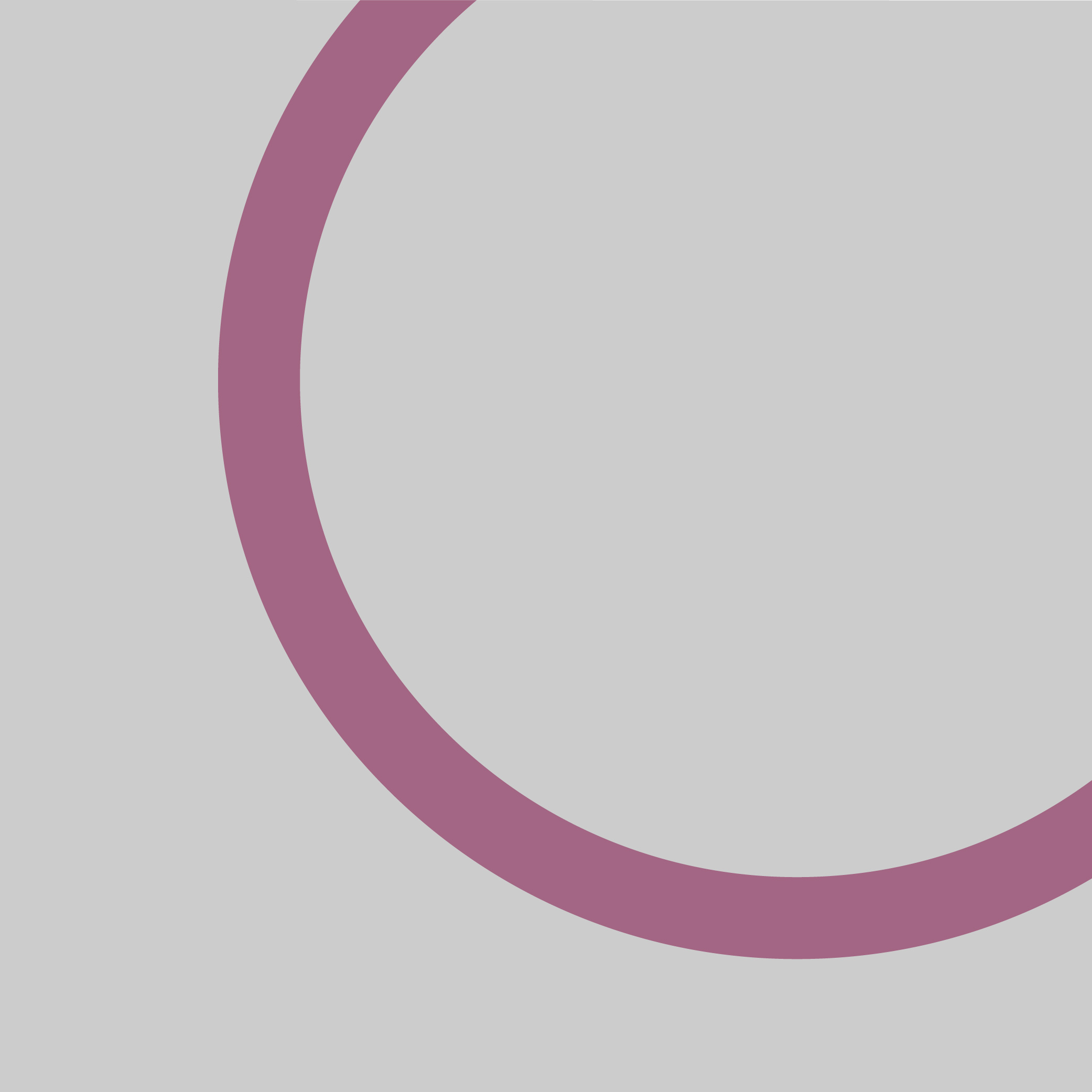 An infographic that shows a correct use case of the circle element. A semi-transparent maroon circle is placed on a solid grey background. The circle bleeds out of the grey bounding box on the right side of the page, leaving only three-quarters of the circle visible.