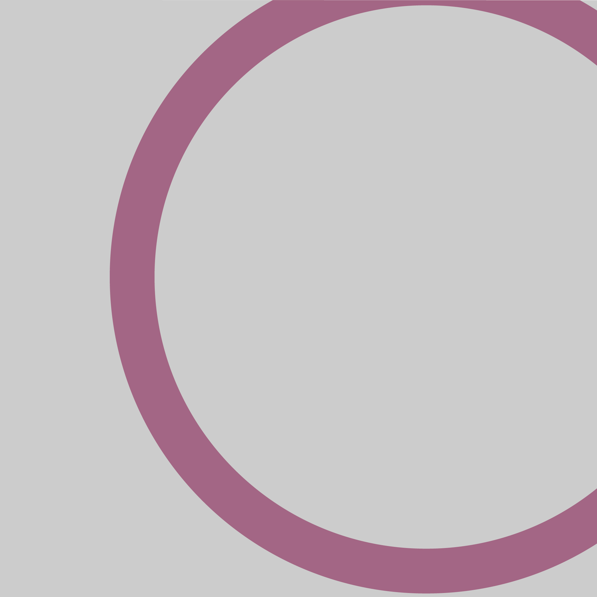 An infographic that shows a correct use case of the circle element. A semi-transparent maroon circle is placed on a solid grey background. The circle bleeds out of the grey bounding box on the right side of the page, leaving only three-quarters of the circle visible.