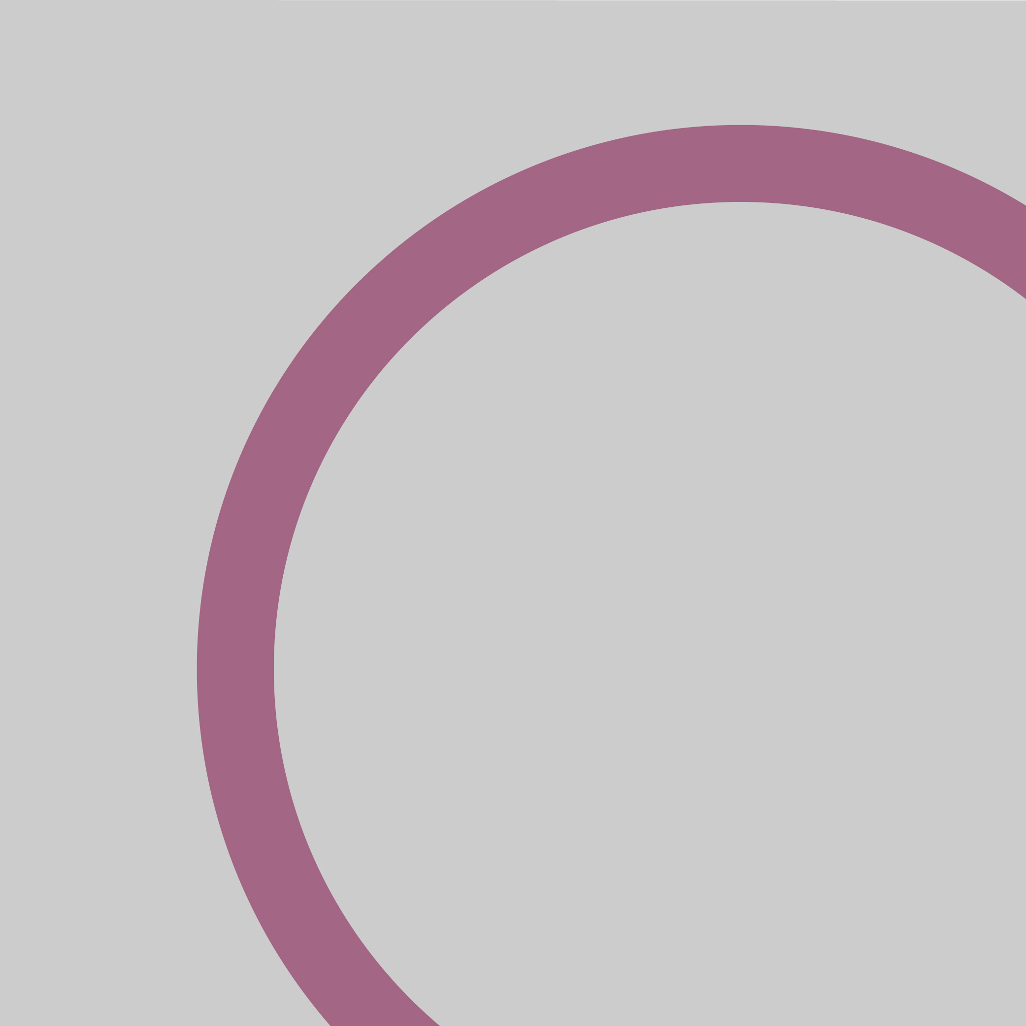 An infographic that shows a correct use case of the circle element. A semi-transparent maroon circle is placed on a solid grey background. The circle is placed in the bottom right hand corner and bleeds out of the grey bounding box on the right side of the page, leaving roughly sixty per cent of the circle visible.