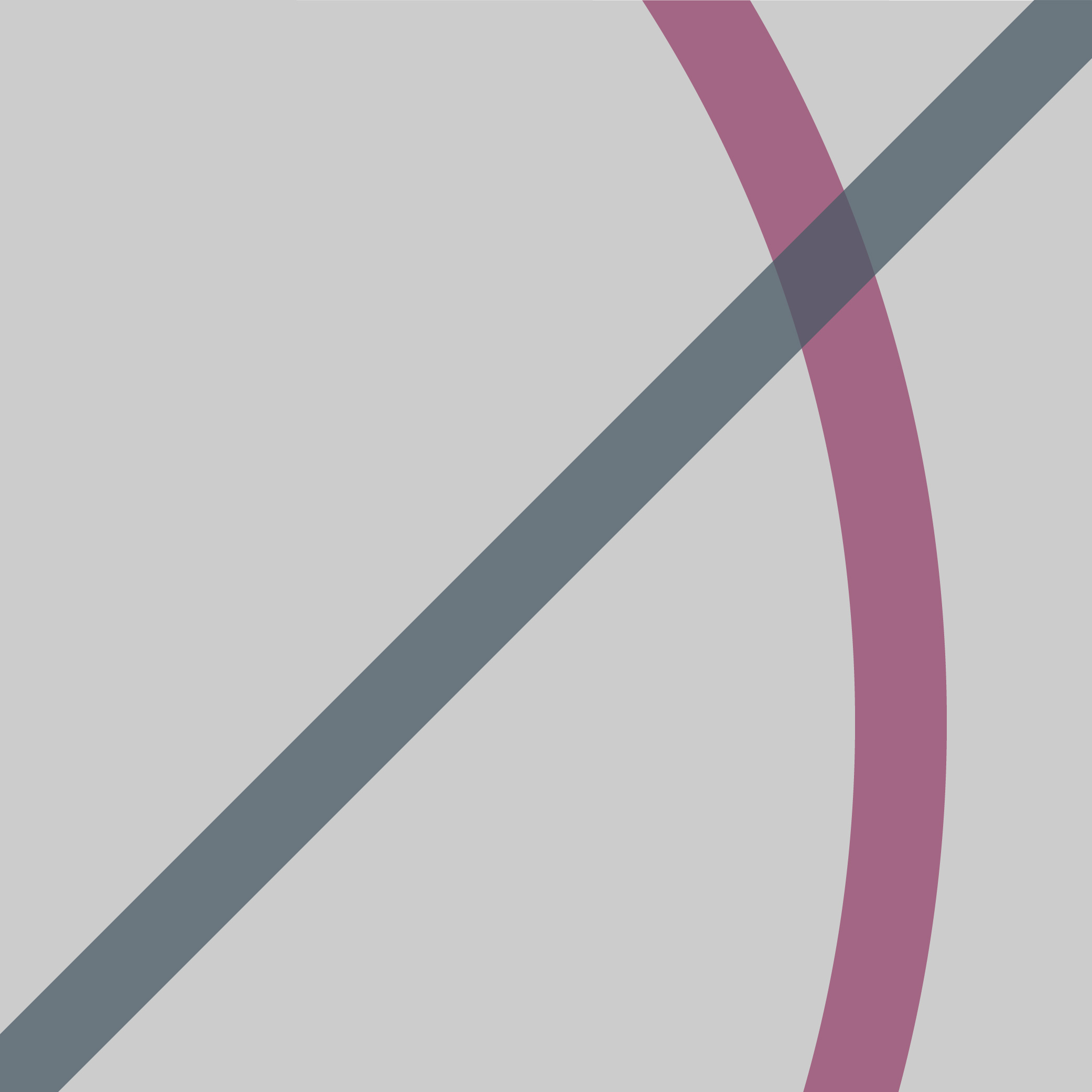 An infographic that shows an incorrect use case of the circle element. A semi-transparent maroon circle is placed on a solid grey background. The circle is so large that it loses most of its curve. A solid grey line intersects the graphic diagonally, indicating this is not how the circle should be used. 